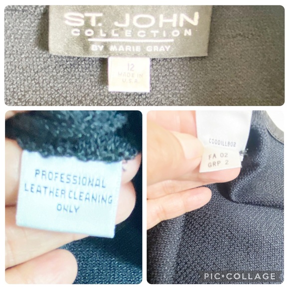 St. John Black Jacket Blazer Sophisticated Chic WorkCareer Embellished SIze 12 - Picture 9 of 10